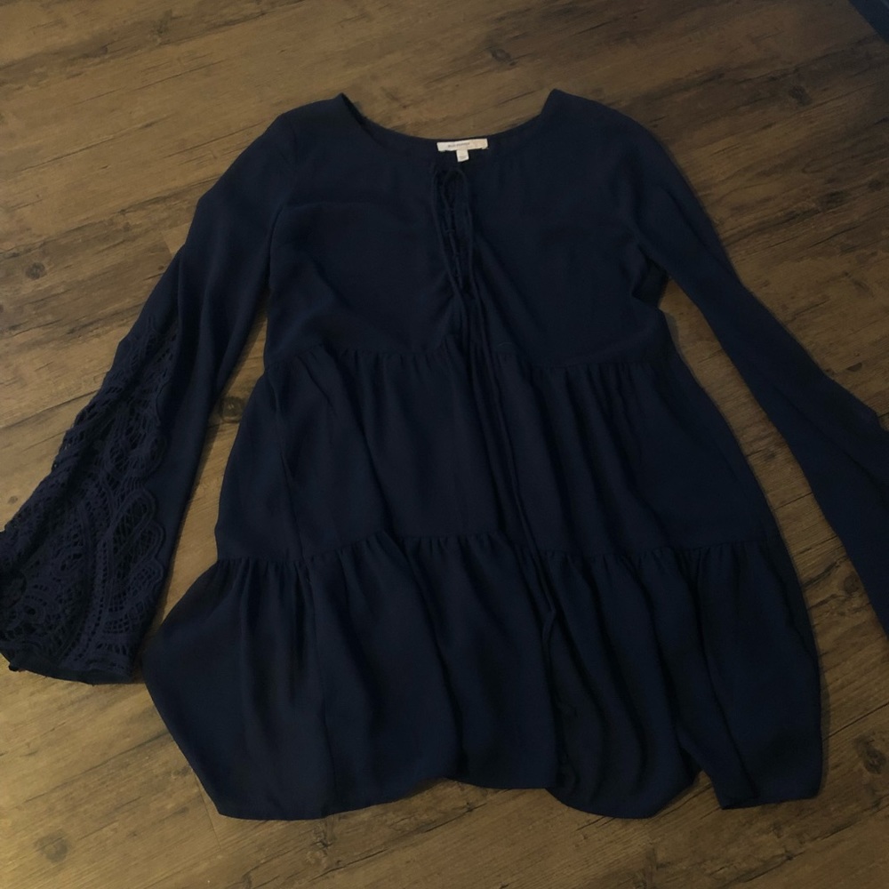 Blu Pepper Crochet Peasant Dress